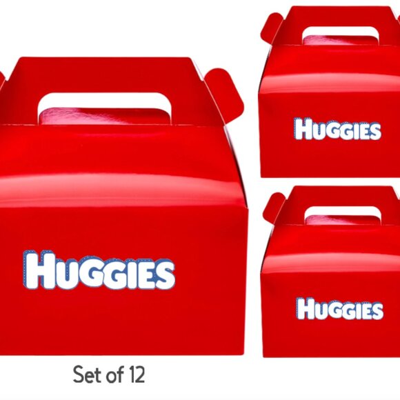 Custom Baby Shower Diaper Theme Party Favor Gift Boxes - Set of 10 - Picture 2 of 5